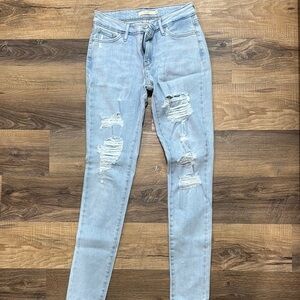 Levi's Light Blue Ripped Skinny Jeans